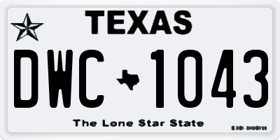 TX license plate DWC1043