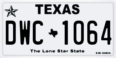 TX license plate DWC1064