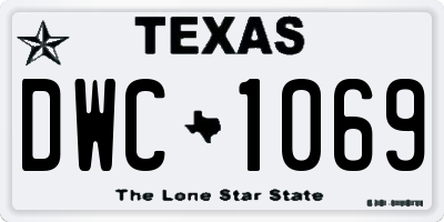 TX license plate DWC1069