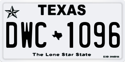 TX license plate DWC1096