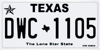 TX license plate DWC1105