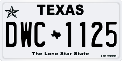 TX license plate DWC1125