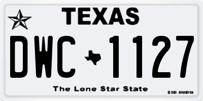 TX license plate DWC1127