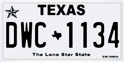 TX license plate DWC1134