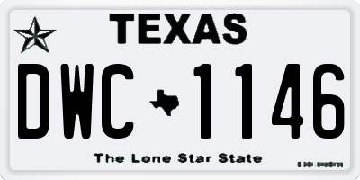 TX license plate DWC1146