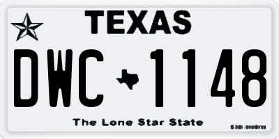 TX license plate DWC1148
