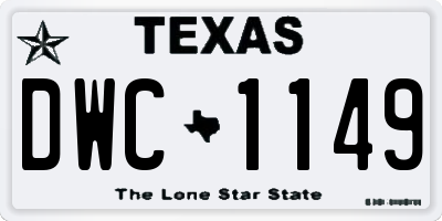 TX license plate DWC1149