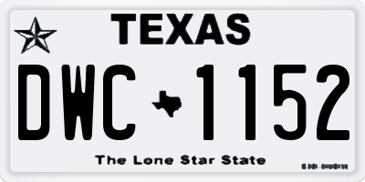 TX license plate DWC1152