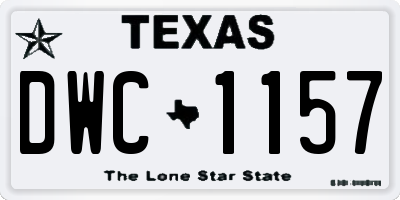 TX license plate DWC1157
