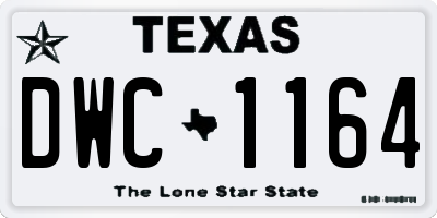 TX license plate DWC1164