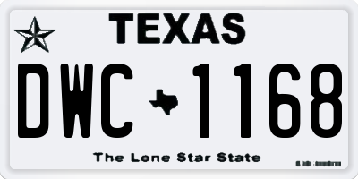 TX license plate DWC1168