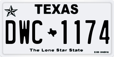 TX license plate DWC1174
