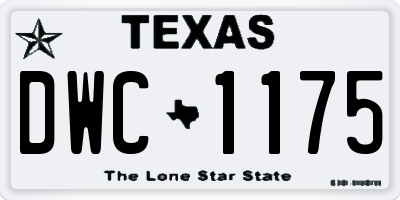 TX license plate DWC1175