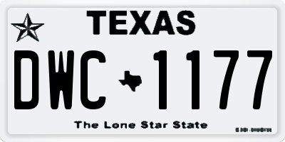TX license plate DWC1177