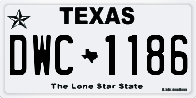 TX license plate DWC1186