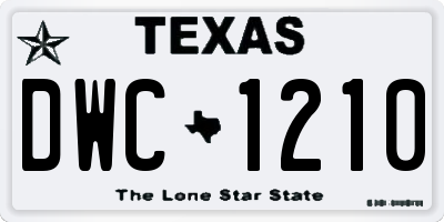 TX license plate DWC1210