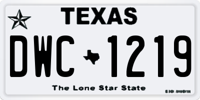 TX license plate DWC1219