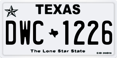 TX license plate DWC1226
