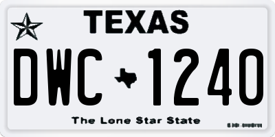 TX license plate DWC1240