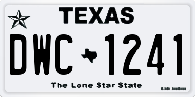 TX license plate DWC1241