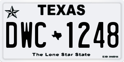 TX license plate DWC1248