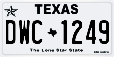 TX license plate DWC1249