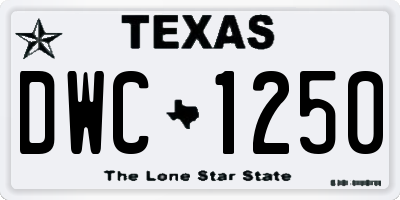TX license plate DWC1250