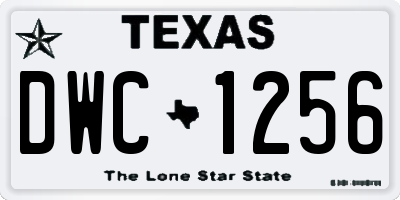 TX license plate DWC1256