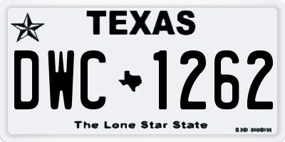 TX license plate DWC1262