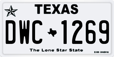 TX license plate DWC1269
