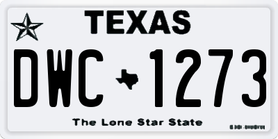 TX license plate DWC1273