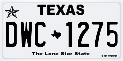 TX license plate DWC1275