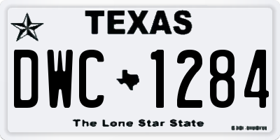 TX license plate DWC1284