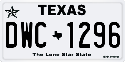 TX license plate DWC1296