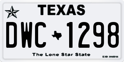 TX license plate DWC1298