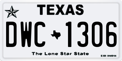 TX license plate DWC1306