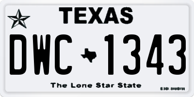 TX license plate DWC1343