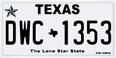 TX license plate DWC1353