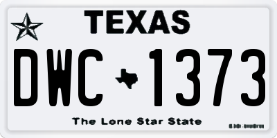 TX license plate DWC1373