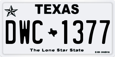 TX license plate DWC1377