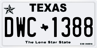TX license plate DWC1388
