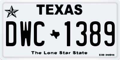 TX license plate DWC1389