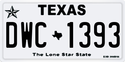 TX license plate DWC1393