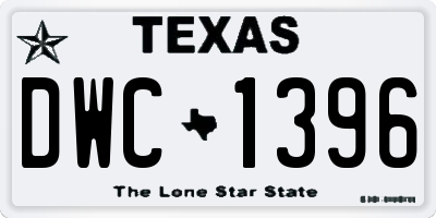 TX license plate DWC1396