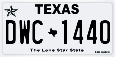 TX license plate DWC1440
