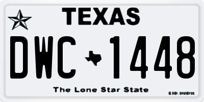 TX license plate DWC1448