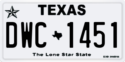 TX license plate DWC1451