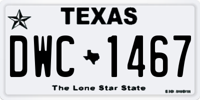 TX license plate DWC1467