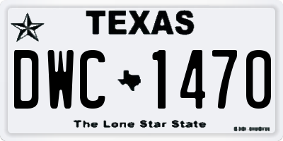 TX license plate DWC1470