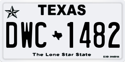 TX license plate DWC1482
